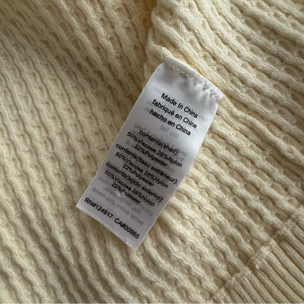 Daniel Bernstein Ivory Cable Knit Collared Croppe… - image 5